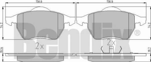 BENDIX 510319 - Kit pastiglie freno, Freno a disco autozon.pro