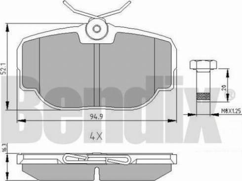 BENDIX 510314 - Kit pastiglie freno, Freno a disco autozon.pro