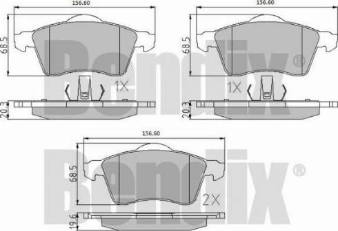 BENDIX 510318 - Kit pastiglie freno, Freno a disco autozon.pro