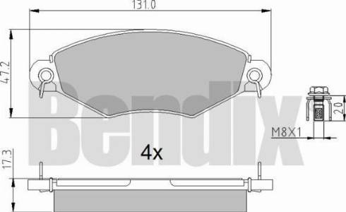 BENDIX 510384 - Kit pastiglie freno, Freno a disco autozon.pro