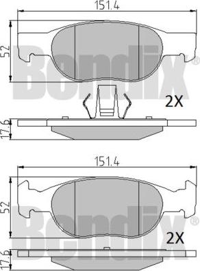 BENDIX 510385 - Kit pastiglie freno, Freno a disco autozon.pro