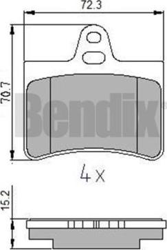 BENDIX 510380 - Kit pastiglie freno, Freno a disco autozon.pro