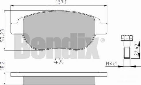 BENDIX 510381 - Kit pastiglie freno, Freno a disco autozon.pro