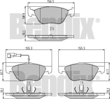 BENDIX 510388 - Kit pastiglie freno, Freno a disco autozon.pro