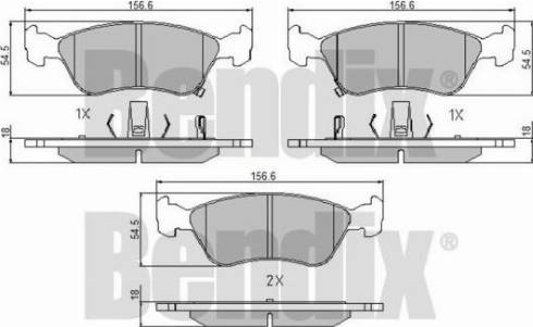 BENDIX 510339 - Kit pastiglie freno, Freno a disco autozon.pro