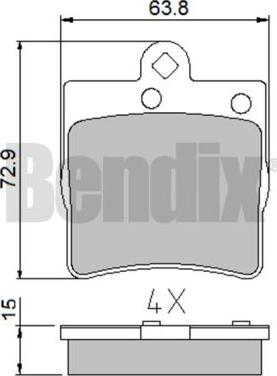 BENDIX 510325 - Kit pastiglie freno, Freno a disco autozon.pro