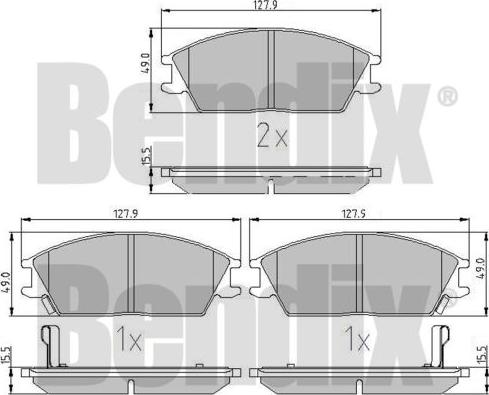 BENDIX 510320 - Kit pastiglie freno, Freno a disco autozon.pro