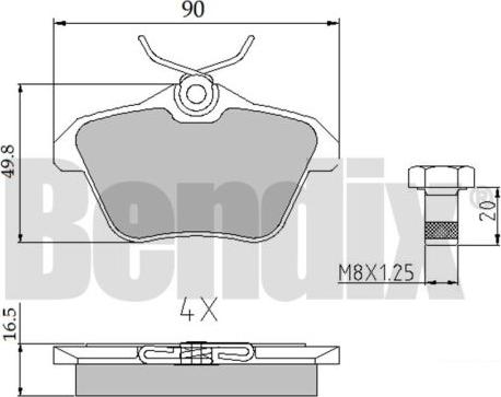 BENDIX 510323 - Kit pastiglie freno, Freno a disco autozon.pro