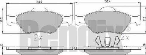 BENDIX 510374 - Kit pastiglie freno, Freno a disco autozon.pro