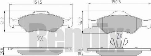 BENDIX 510375 - Kit pastiglie freno, Freno a disco autozon.pro