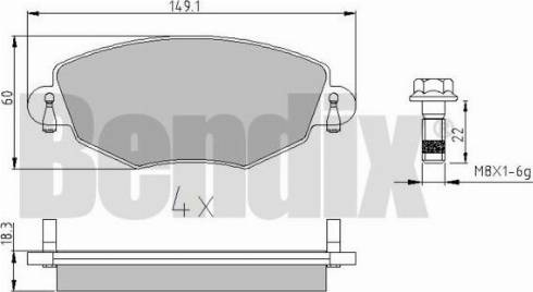 BENDIX 510371 - Kit pastiglie freno, Freno a disco autozon.pro