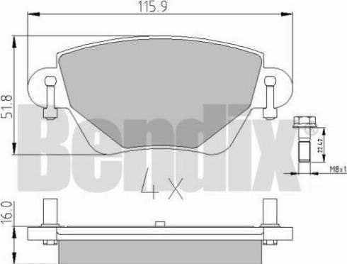 BENDIX 510372 - Kit pastiglie freno, Freno a disco autozon.pro