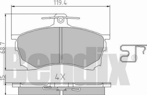 BENDIX 510294 - Kit pastiglie freno, Freno a disco autozon.pro