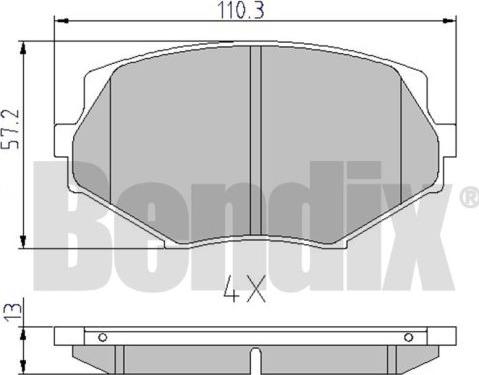 BENDIX 510298 - Kit pastiglie freno, Freno a disco autozon.pro