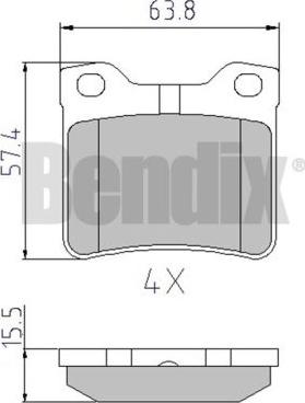 BENDIX 510297 - Kit pastiglie freno, Freno a disco autozon.pro