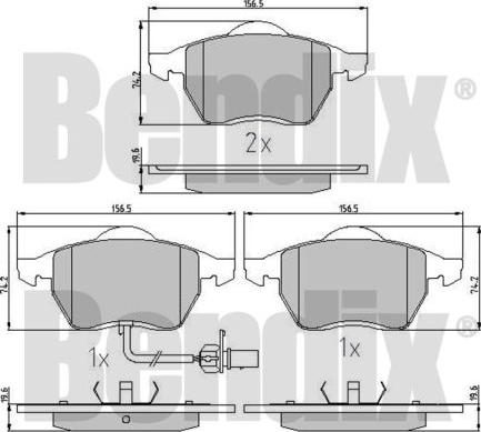 BENDIX 510244 - Kit pastiglie freno, Freno a disco autozon.pro