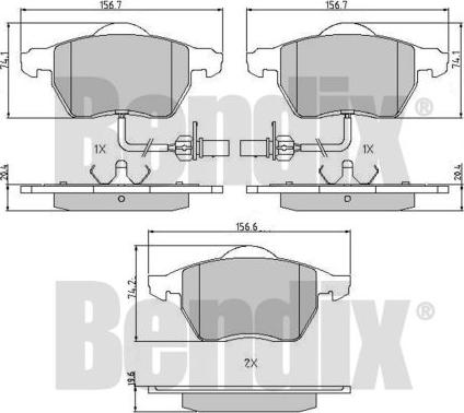 BENDIX 510243 - Kit pastiglie freno, Freno a disco autozon.pro