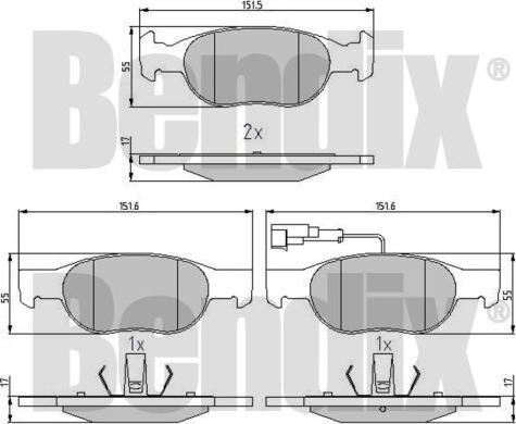 BENDIX 510259 - Kit pastiglie freno, Freno a disco autozon.pro