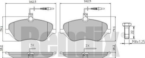 BENDIX 510250 - Kit pastiglie freno, Freno a disco autozon.pro