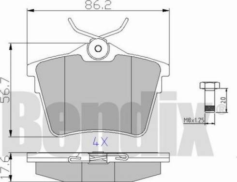 BENDIX 510251 - Kit pastiglie freno, Freno a disco autozon.pro