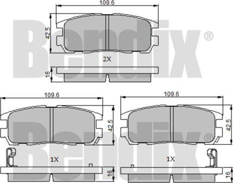 BENDIX 510253 - Kit pastiglie freno, Freno a disco autozon.pro