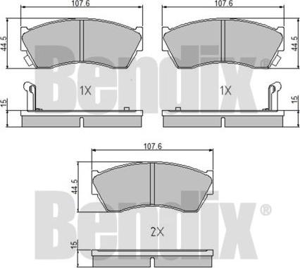 BENDIX 510252 - Kit pastiglie freno, Freno a disco autozon.pro