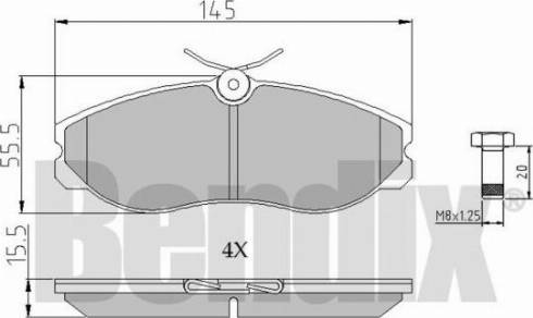 BENDIX 510257 - Kit pastiglie freno, Freno a disco autozon.pro