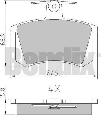 BENDIX 510265 - Kit pastiglie freno, Freno a disco autozon.pro