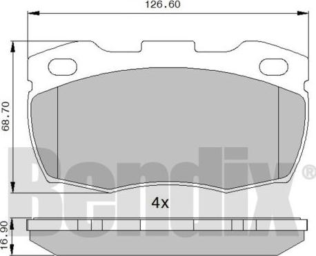 BENDIX 510260 - Kit pastiglie freno, Freno a disco autozon.pro