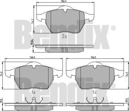 BENDIX 510263 - Kit pastiglie freno, Freno a disco autozon.pro