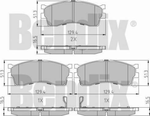 BENDIX 510206 - Kit pastiglie freno, Freno a disco autozon.pro