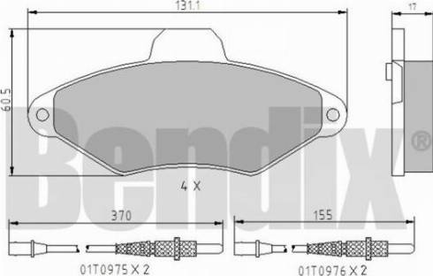 BENDIX 510200 - Kit pastiglie freno, Freno a disco autozon.pro