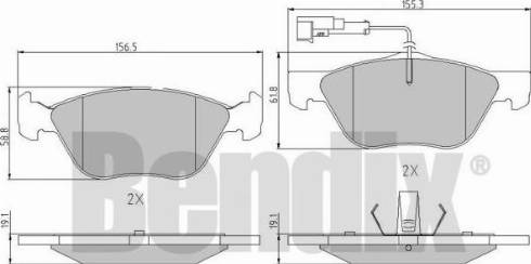 BENDIX 510288 - Kit pastiglie freno, Freno a disco autozon.pro