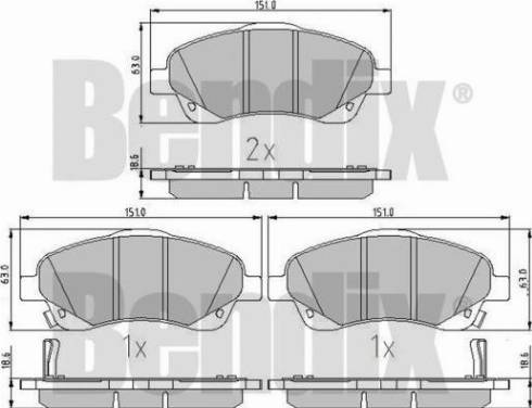 BENDIX 510235 - Kit pastiglie freno, Freno a disco autozon.pro