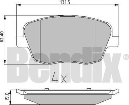 BENDIX 510233 - Kit pastiglie freno, Freno a disco autozon.pro