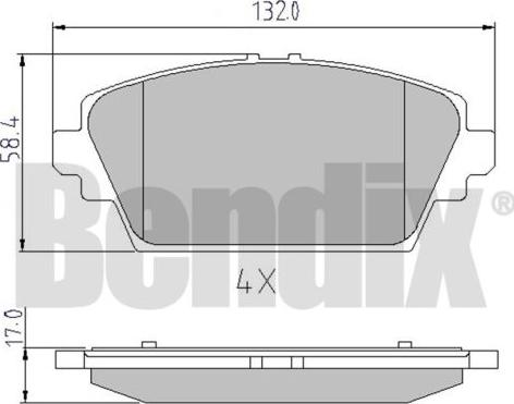 BENDIX 510232 - Kit pastiglie freno, Freno a disco autozon.pro