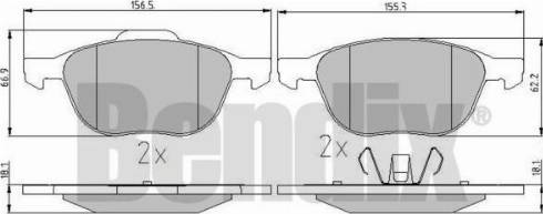 BENDIX 510237 - Kit pastiglie freno, Freno a disco autozon.pro