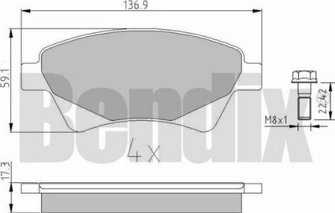 BENDIX 510229 - Kit pastiglie freno, Freno a disco autozon.pro