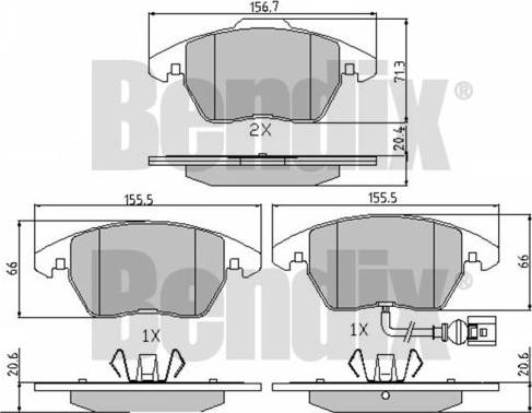 BENDIX 510222 - Kit pastiglie freno, Freno a disco autozon.pro