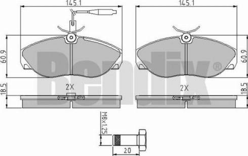 BENDIX 510276 - Kit pastiglie freno, Freno a disco autozon.pro