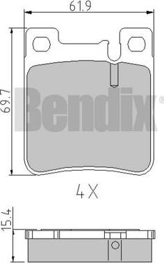 BENDIX 510278 - Kit pastiglie freno, Freno a disco autozon.pro