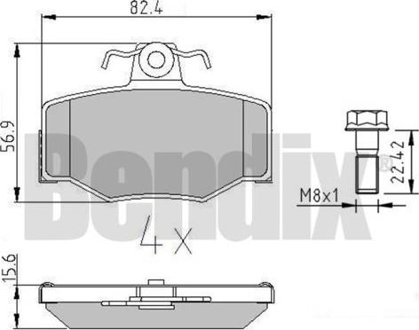 BENDIX 510277 - Kit pastiglie freno, Freno a disco autozon.pro