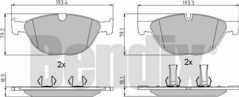 BENDIX 510791 - Kit pastiglie freno, Freno a disco autozon.pro