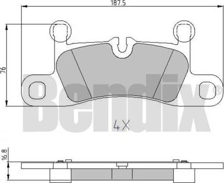 BENDIX 510798 - Kit pastiglie freno, Freno a disco autozon.pro