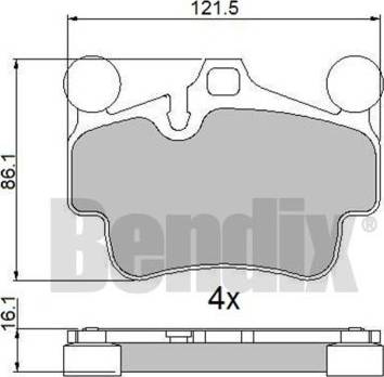 BENDIX 510740 - Kit pastiglie freno, Freno a disco autozon.pro