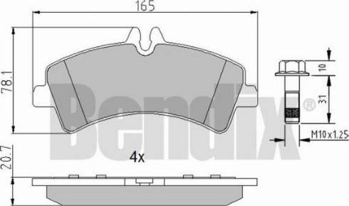 BENDIX 510741 - Kit pastiglie freno, Freno a disco autozon.pro