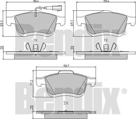 BENDIX 510751 - Kit pastiglie freno, Freno a disco autozon.pro