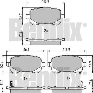 BENDIX 510758 - Kit pastiglie freno, Freno a disco autozon.pro