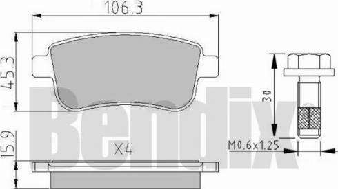 BENDIX 510764 - Kit pastiglie freno, Freno a disco autozon.pro