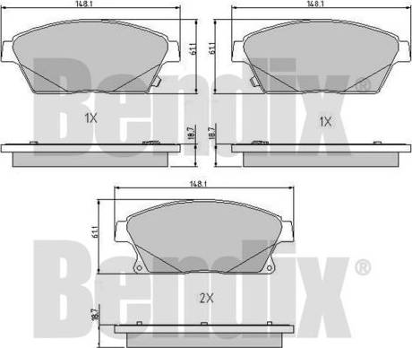 BENDIX 510760 - Kit pastiglie freno, Freno a disco autozon.pro